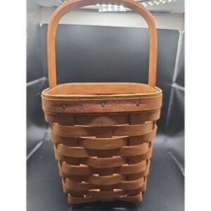 VINTAGE 1992 Longaberger Tall Utensil Basket 6” x 5.5 (With Handle 10.5")
